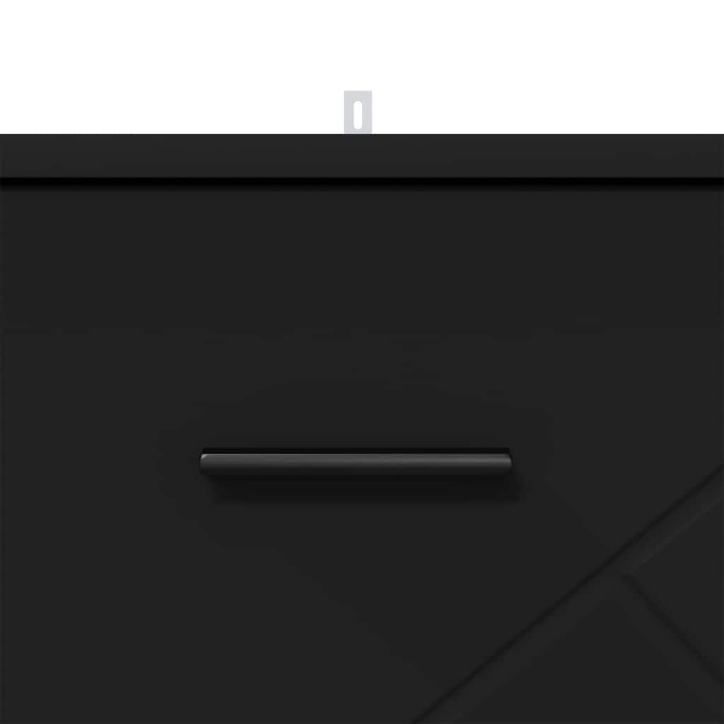 Nattbordskap med skuff Svart 38 x 38 x 66 cm Konstruert tre