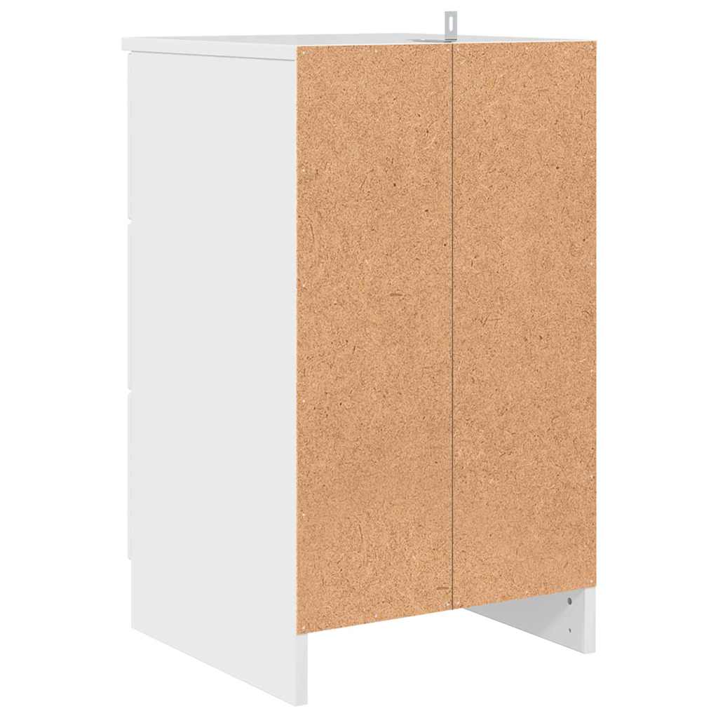 Nattbordskap Høyglans hvit 38 x 38 x 66 cm Konstruert tre