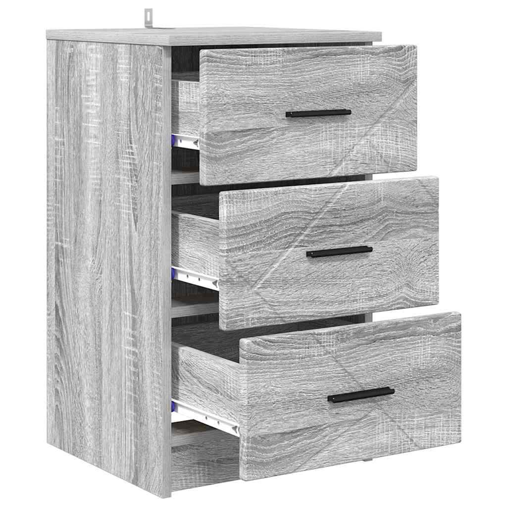 Nattbordskap Grå sonoma 38 x 38 x 66 cm Konstruert tre