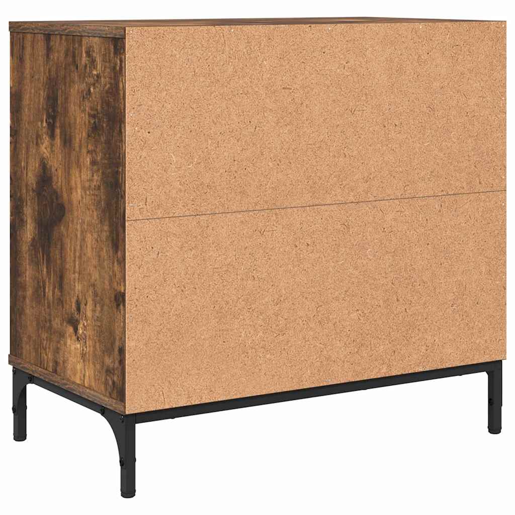 Nattbord med skuff Røkt eik 63,5 x 36 x 61 cm Konstruert tre