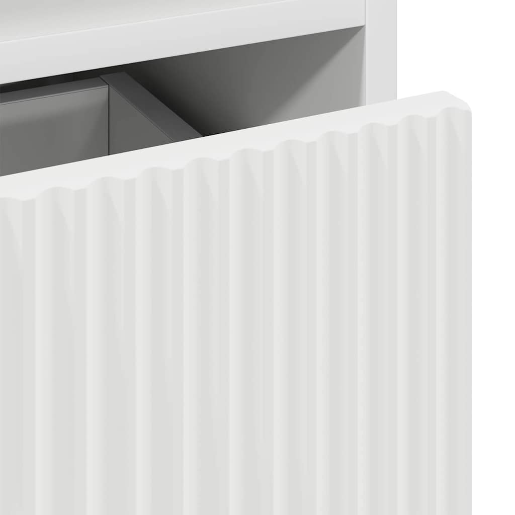 Nattbord med skuff 2 pcs Hvit 49 x 36 x 61 cm Konstruert tre