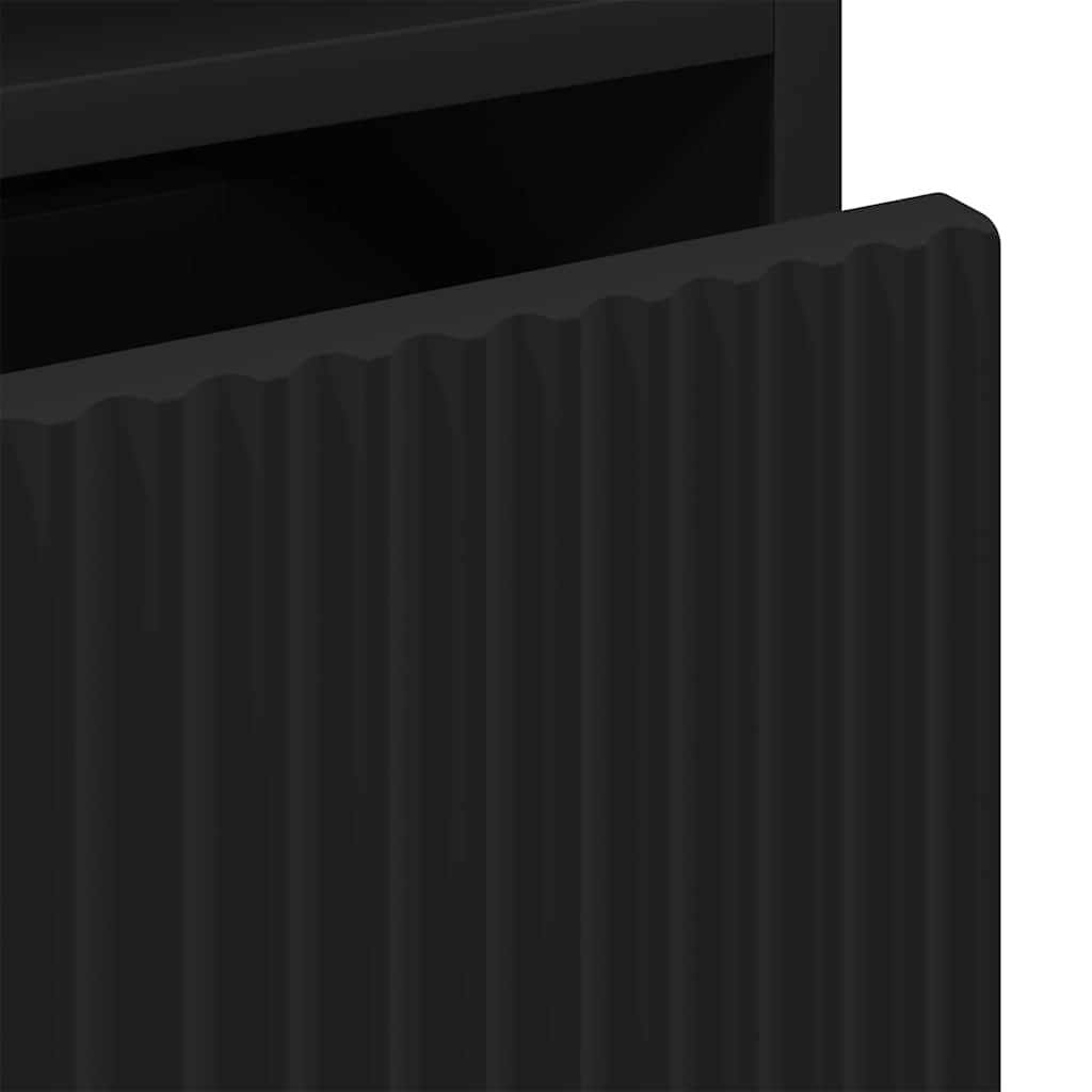 Nattbord med skuff 2 pcs Svart 49 x 36 x 61 cm Konstruert tre