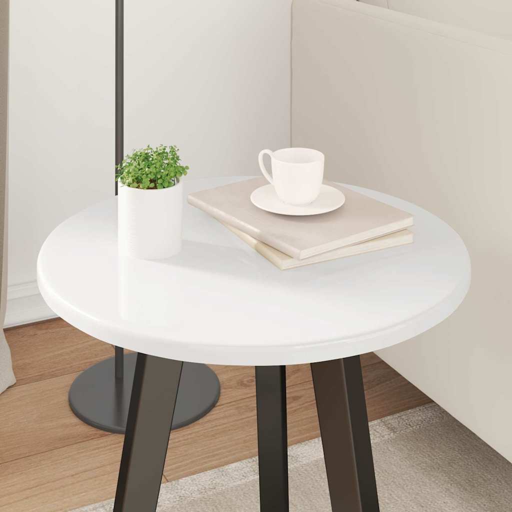 Bordplate Høyglans hvit 40 x 40 x 1.5 cm Konstruert tre