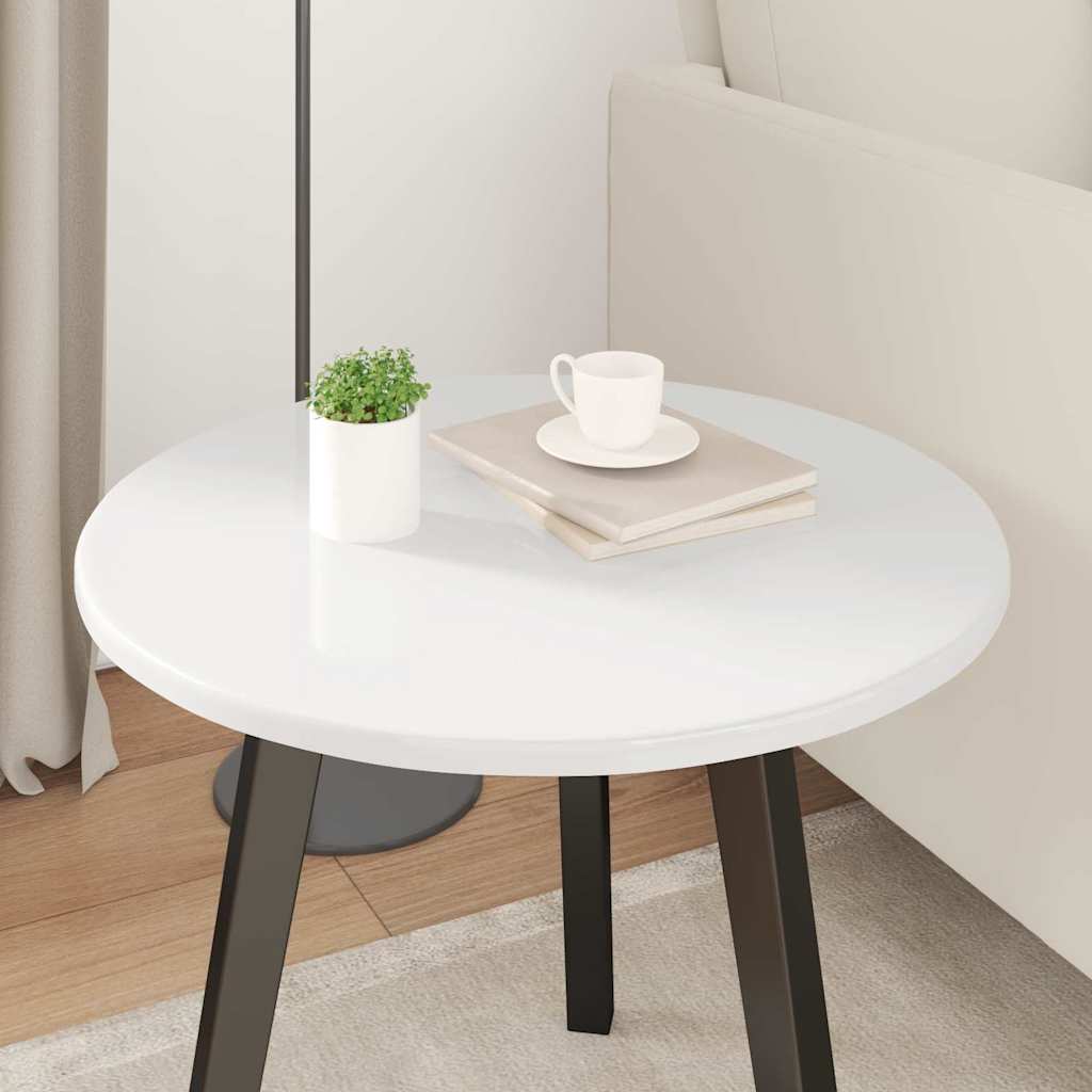 Bordplate Høyglans hvit 50 x 50 x 1.5 cm Konstruert tre
