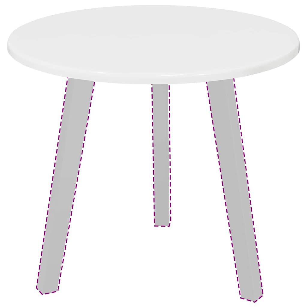Bordplate Høyglans hvit 50 x 50 x 1.5 cm Konstruert tre