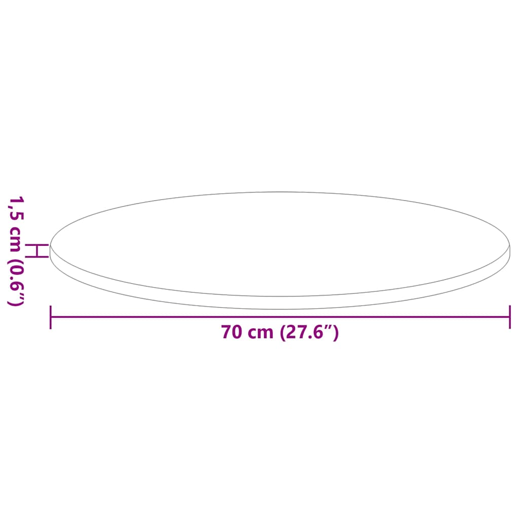Bordplate Svart 70 x 70 x 1.5 cm Konstruert tre