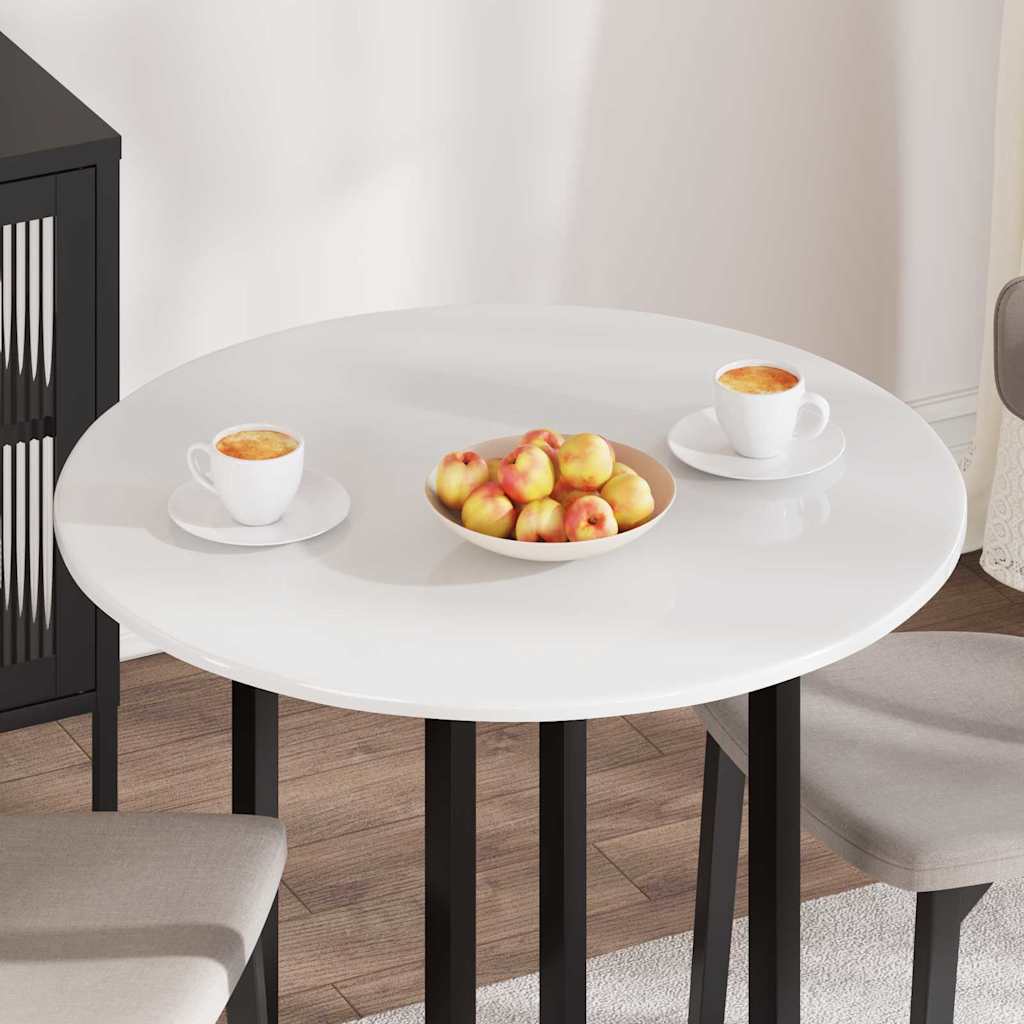 Bordplate Høyglans hvit 80 x 80 x 1.5 cm Konstruert tre