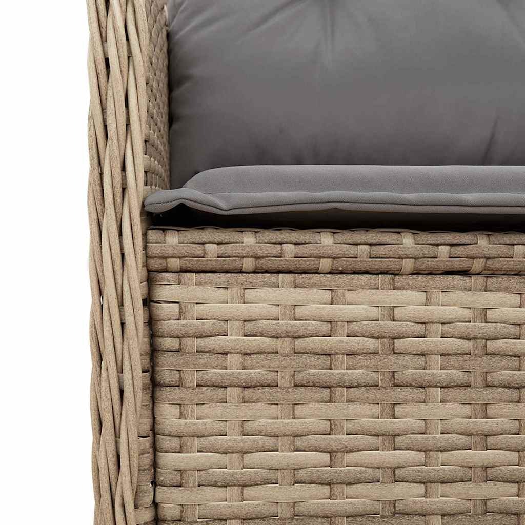 Hagebenk med pute Beige Poly rattan