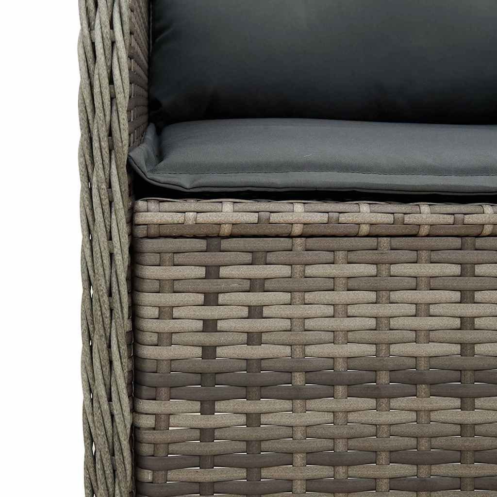 Hagebenk med pute Grå Poly rattan