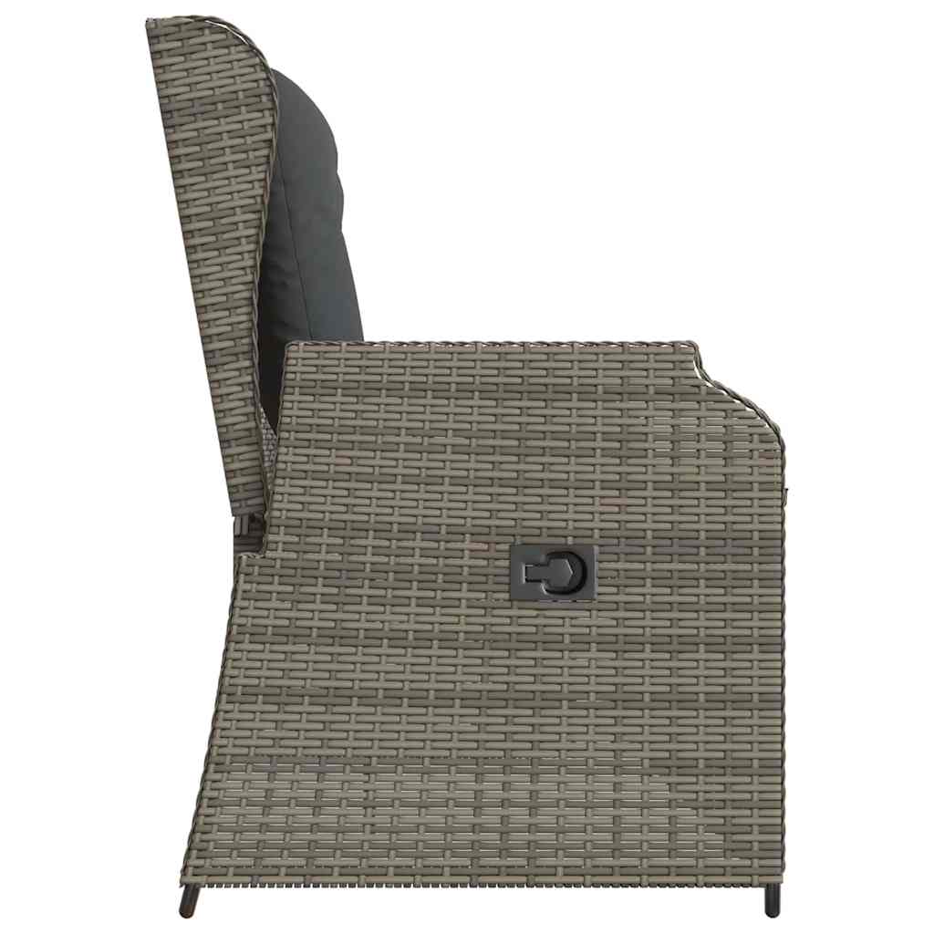 Hagebenk med pute Grå Poly rattan
