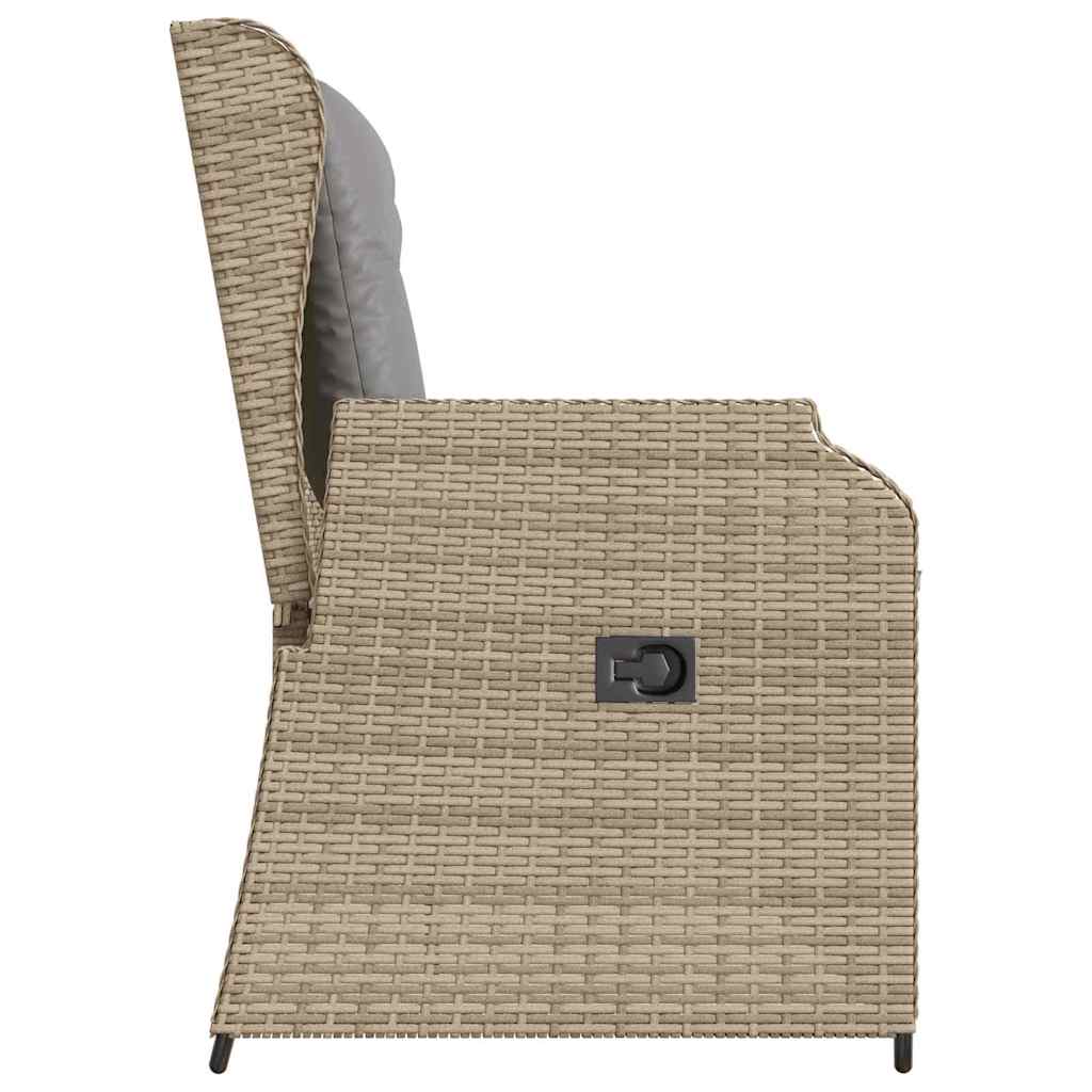 Hagebenk med pute Beige Poly rattan
