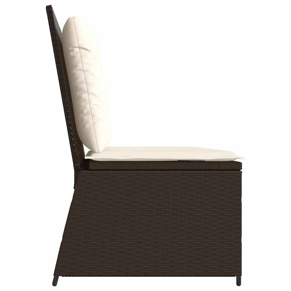 Hagebenk med pute Brun Poly rattan