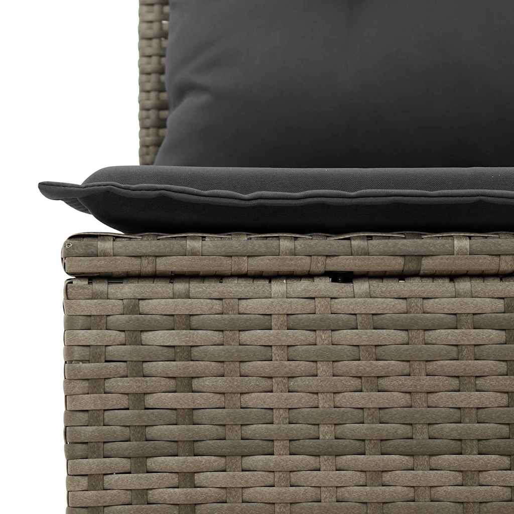 Hagebenk med pute Grå Poly rattan