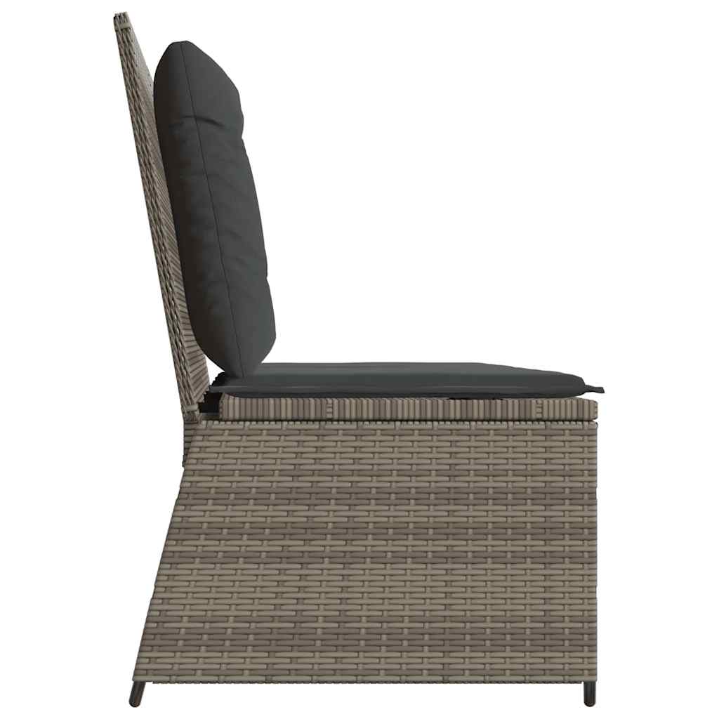 Hagebenk med pute Grå Poly rattan