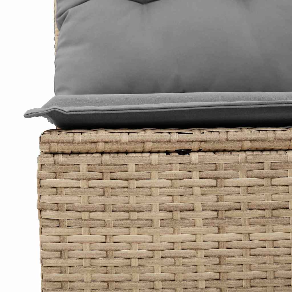 Hagebenk med pute Beige Poly rattan