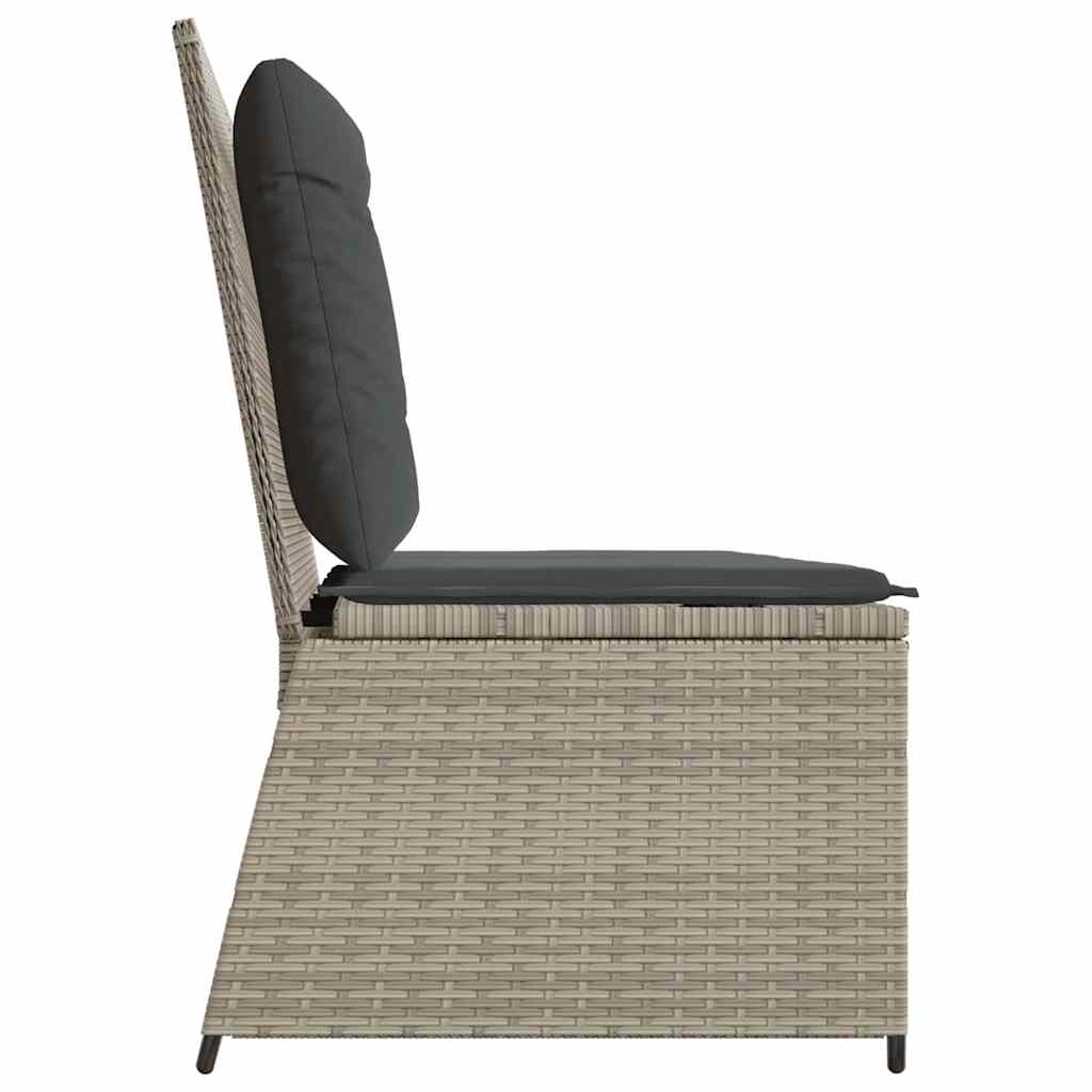 Hagebenk med pute Lysegrå Poly rattan