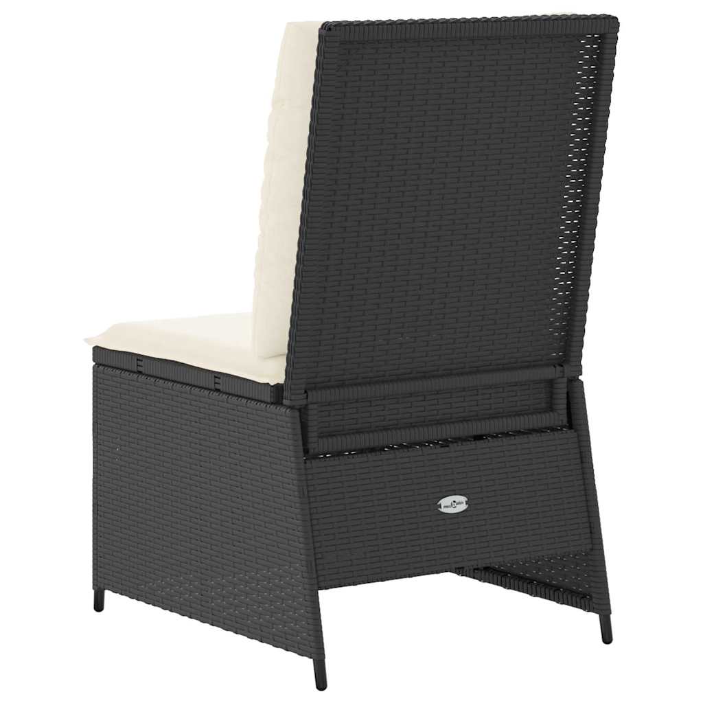 Hagemøbelsofa med pute Svart Poly rattan