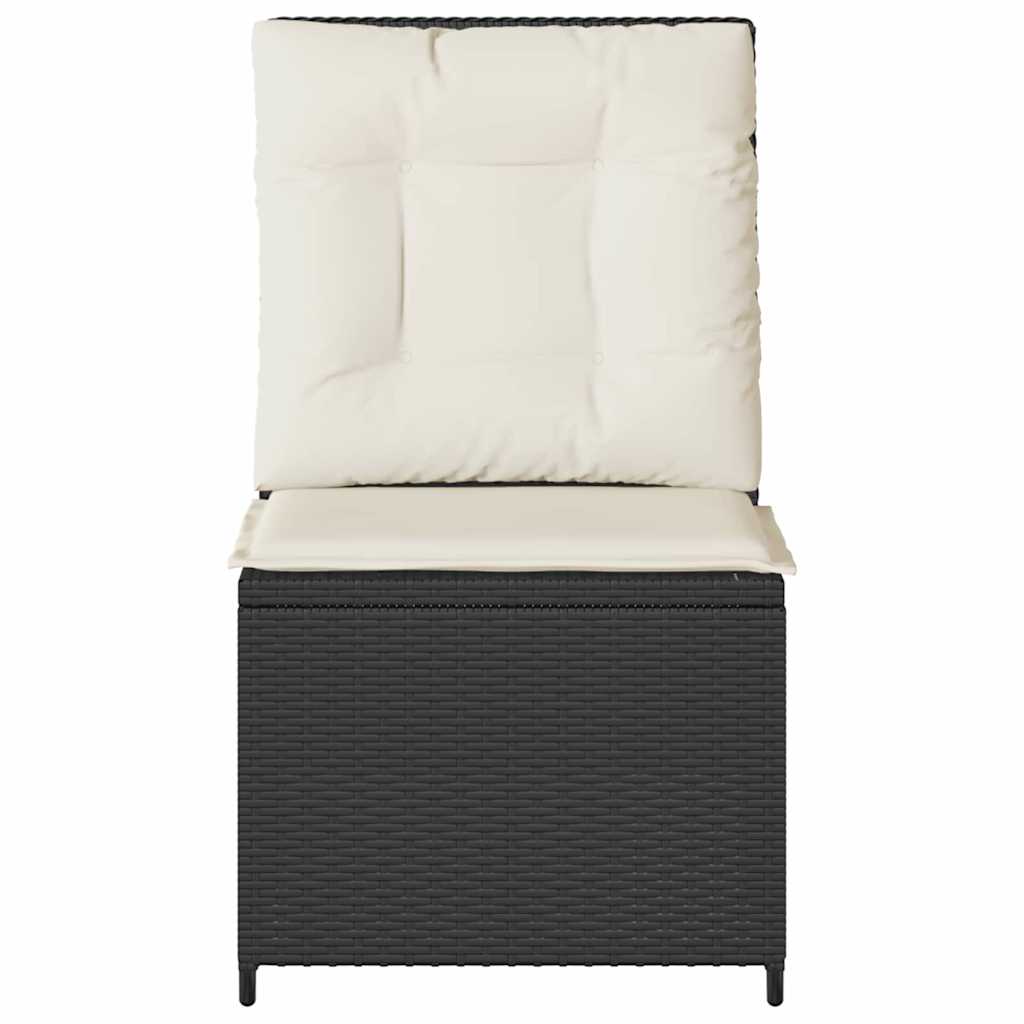 Hagemøbelsofa med pute Svart Poly rattan