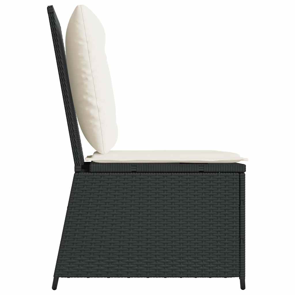 Hagemøbelsofa med pute Svart Poly rattan