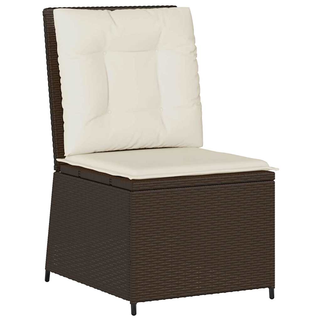Hagemøbelsofa med pute Brun Poly rattan