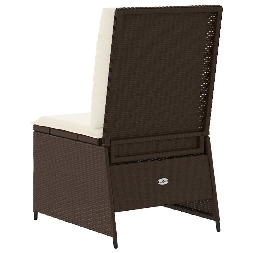 Hagemøbelsofa med pute Brun Poly rattan