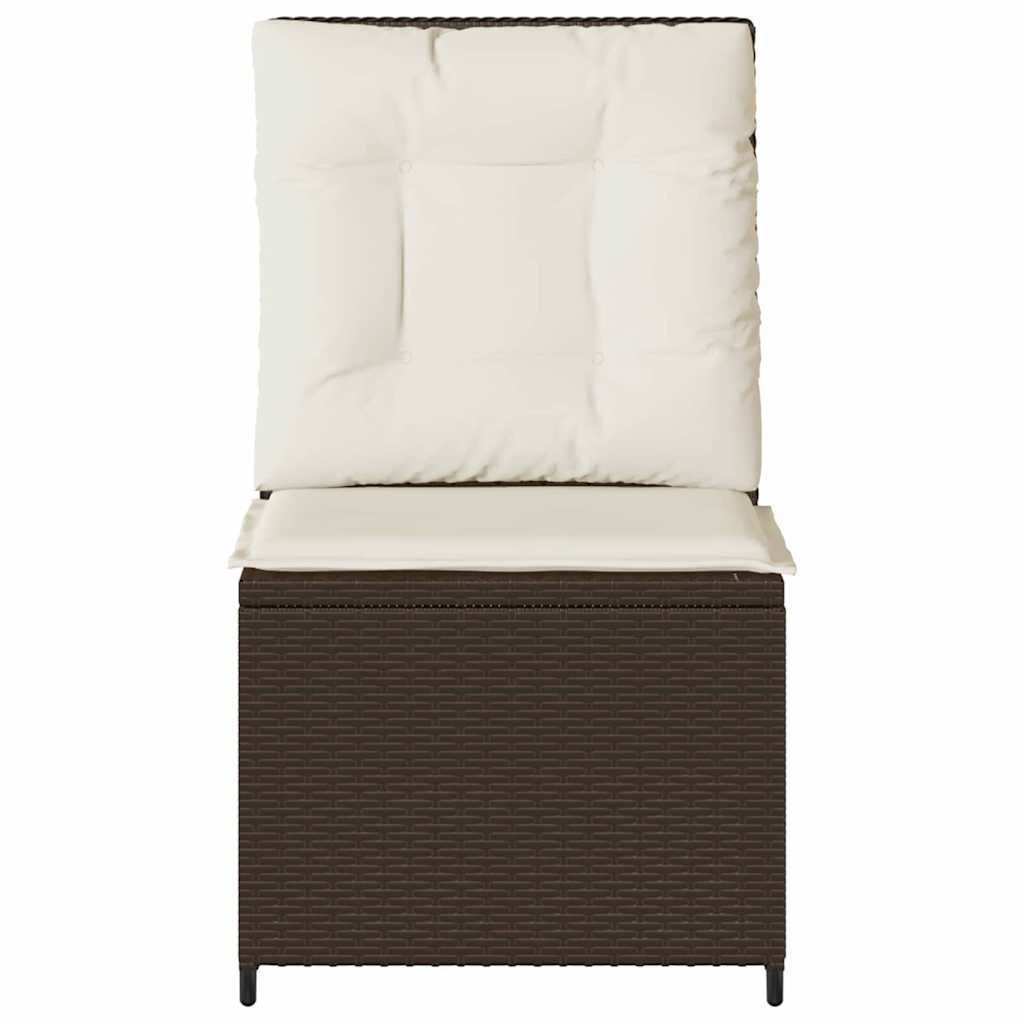 Hagemøbelsofa med pute Brun Poly rattan