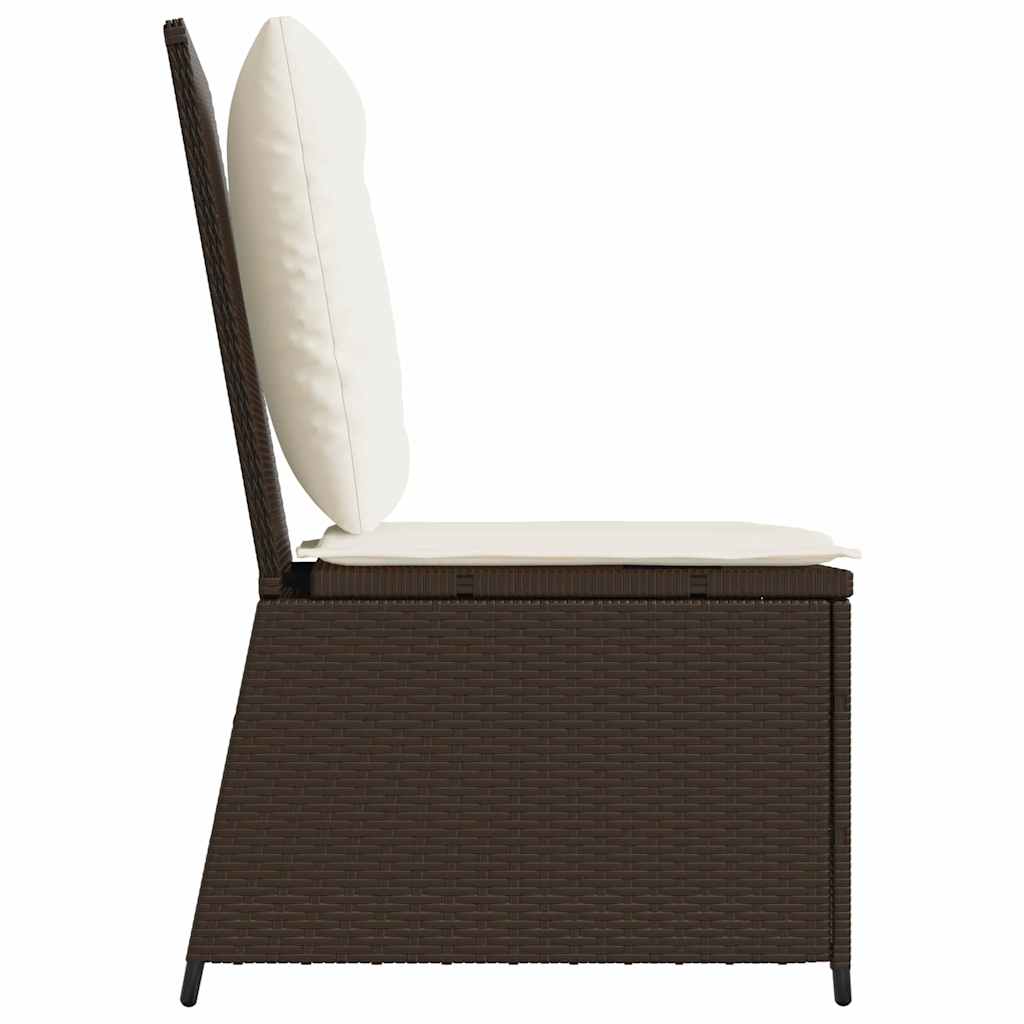 Hagemøbelsofa med pute Brun Poly rattan