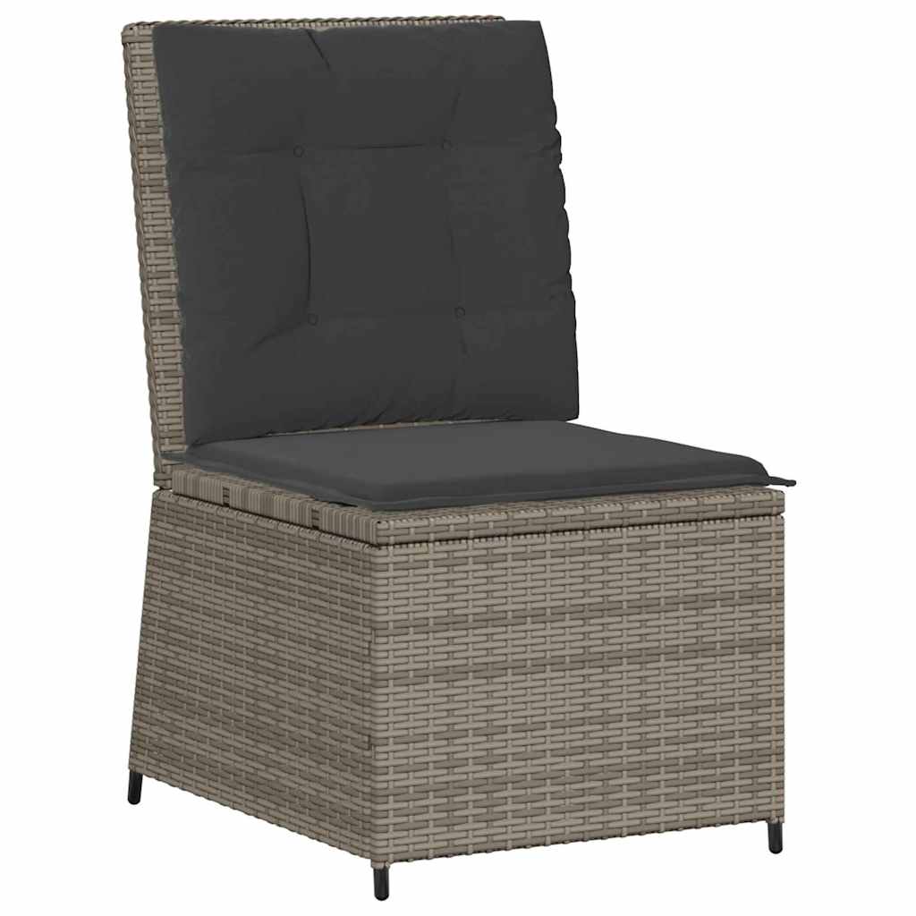 Hagemøbelsofa med pute Grå Poly rattan