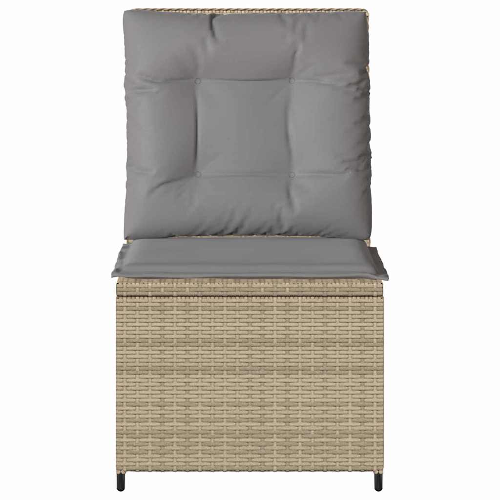 Hagemøbelsofa med pute Beige Poly rattan