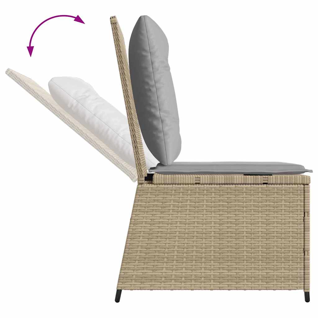Hagemøbelsofa med pute Beige Poly rattan