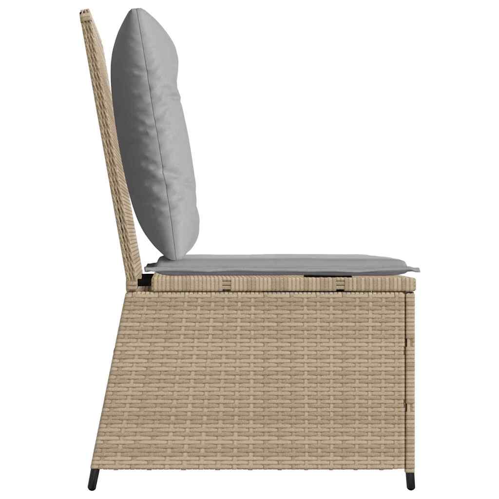 Hagemøbelsofa med pute Beige Poly rattan