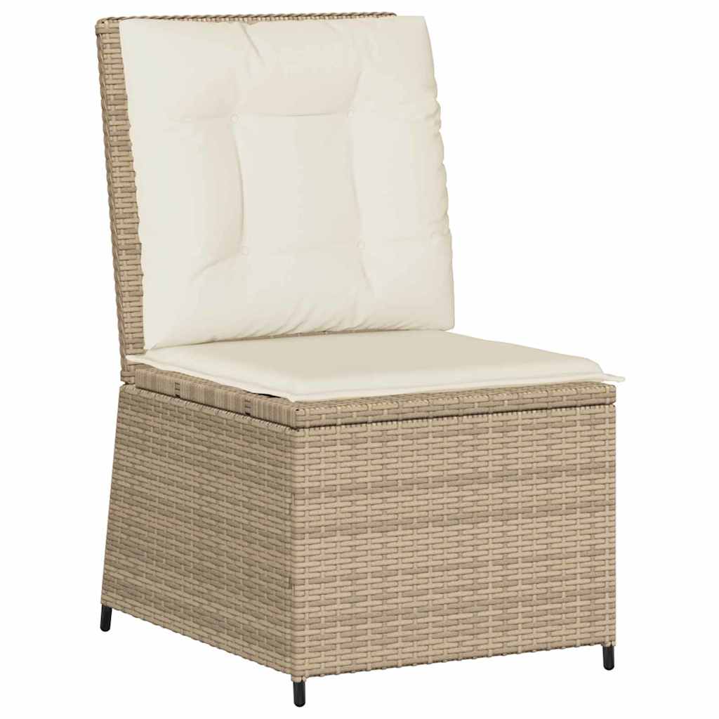 Hagemøbelsofa med pute Beige Poly rattan