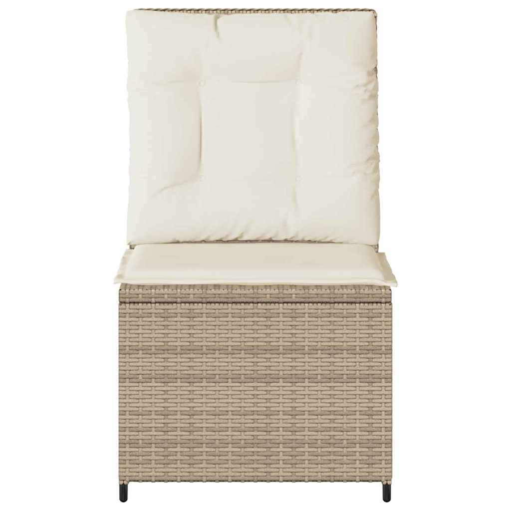 Hagemøbelsofa med pute Beige Poly rattan