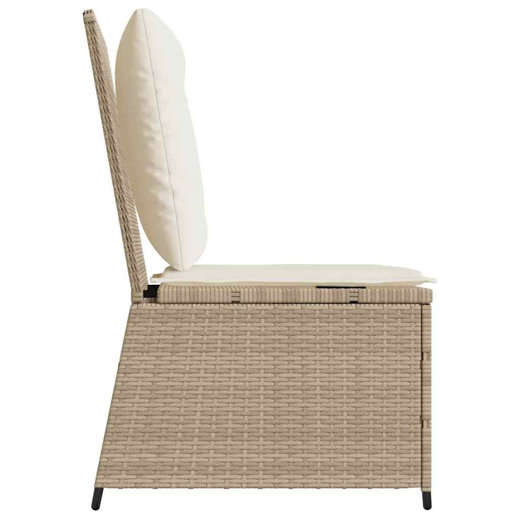 Hagemøbelsofa med pute Beige Poly rattan
