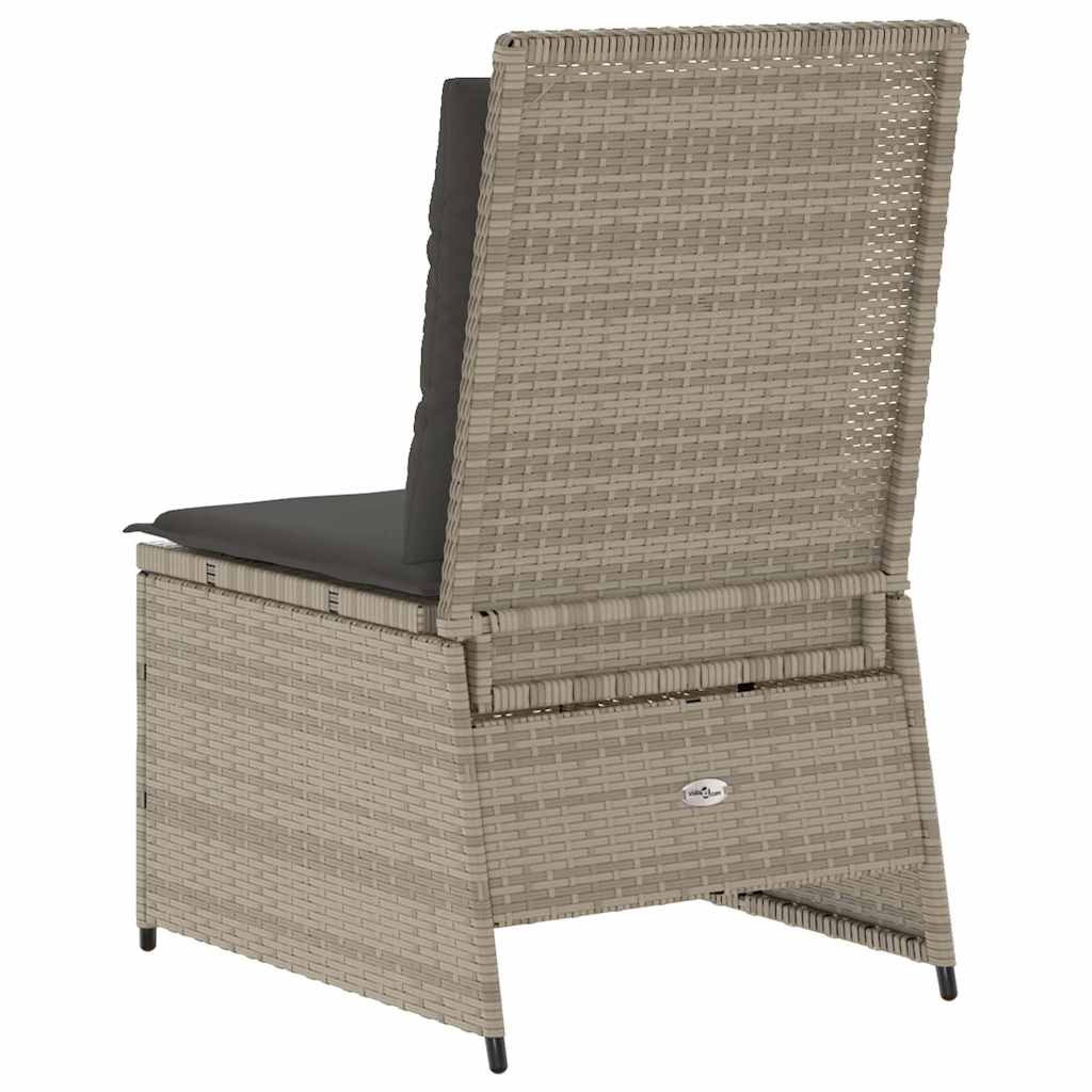 Hagemøbelsofa med pute Lysegrå Poly rattan