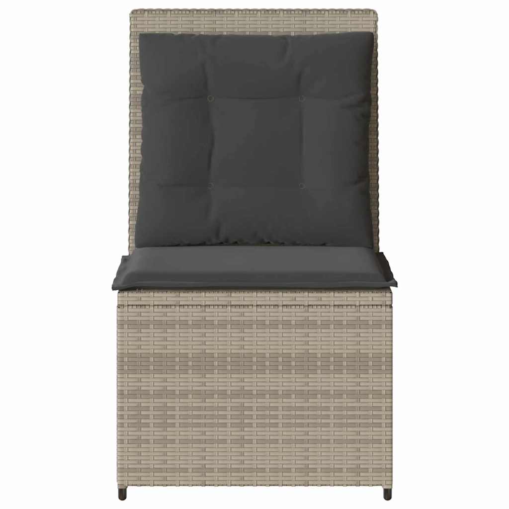 Hagemøbelsofa med pute Lysegrå Poly rattan