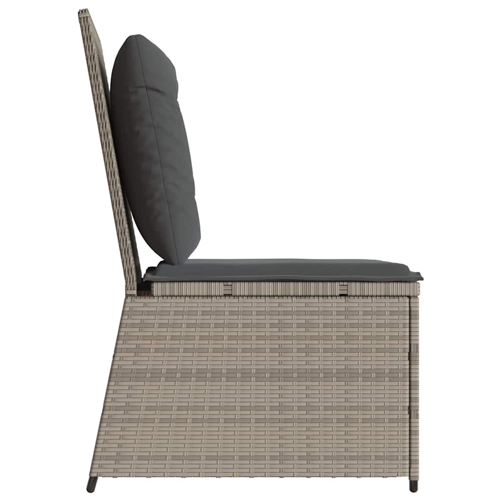Hagemøbelsofa med pute Lysegrå Poly rattan