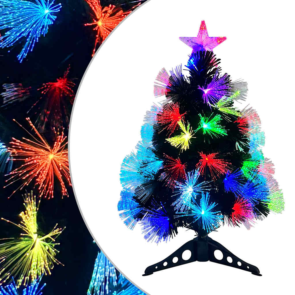 Kunstig juletre med dekorative strenglys grønn 64 cm PVC