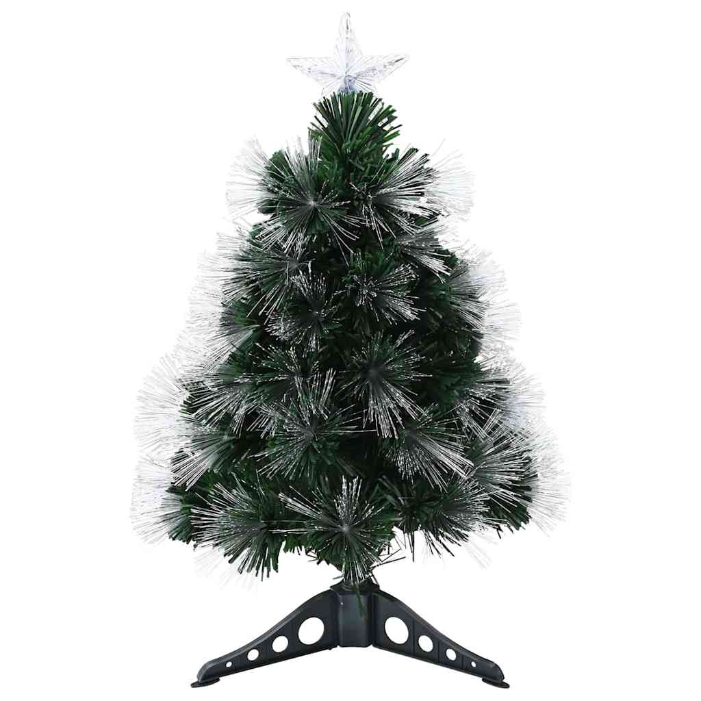 Kunstig juletre med dekorative strenglys grønn 64 cm PVC