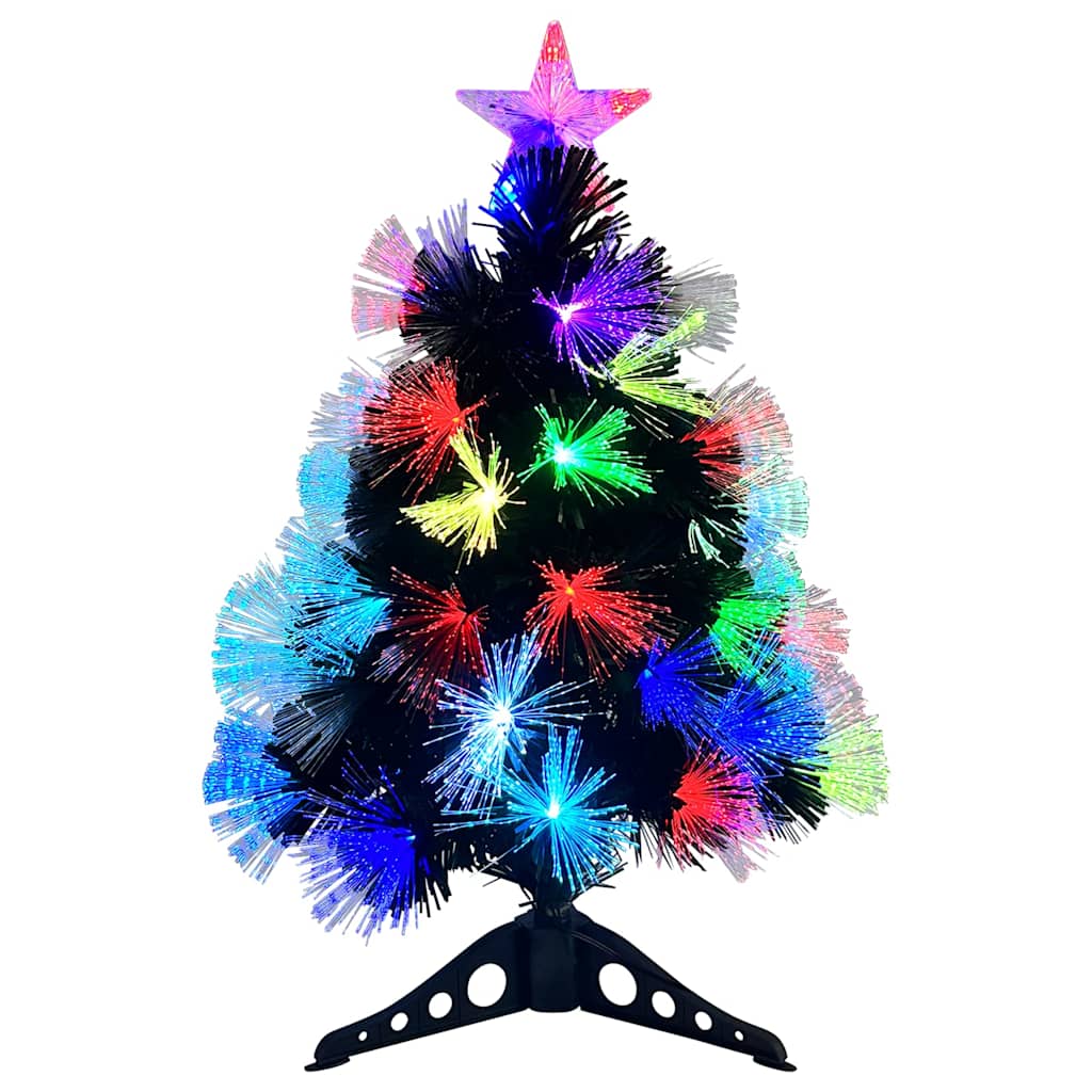 Kunstig juletre med dekorative strenglys grønn 64 cm PVC