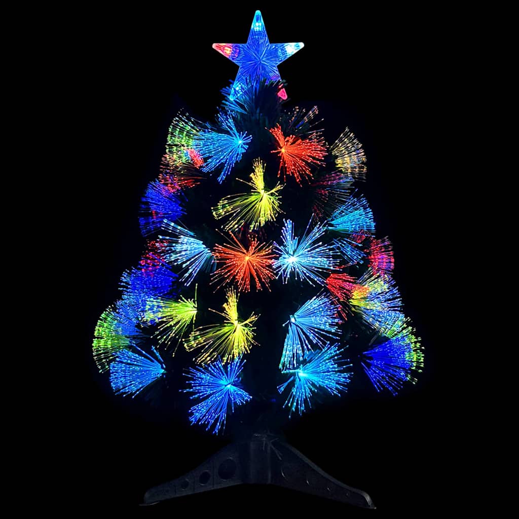 Kunstig juletre med dekorative strenglys grønn 64 cm PVC
