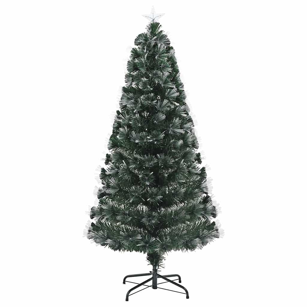 Kunstig juletre med dekorative strenglys grønn 120 cm PVC