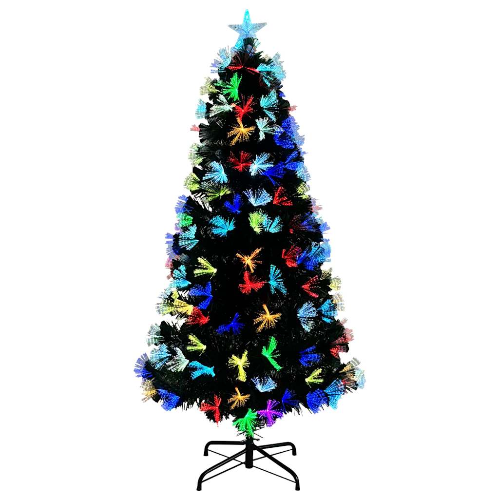 Kunstig juletre med dekorative strenglys grønn 120 cm PVC