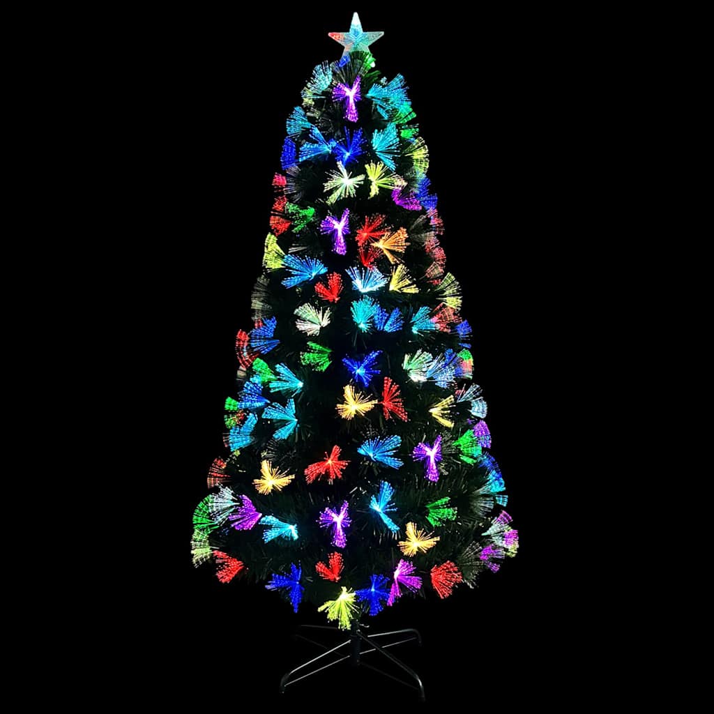 Kunstig juletre med dekorative strenglys grønn 150 cm PVC