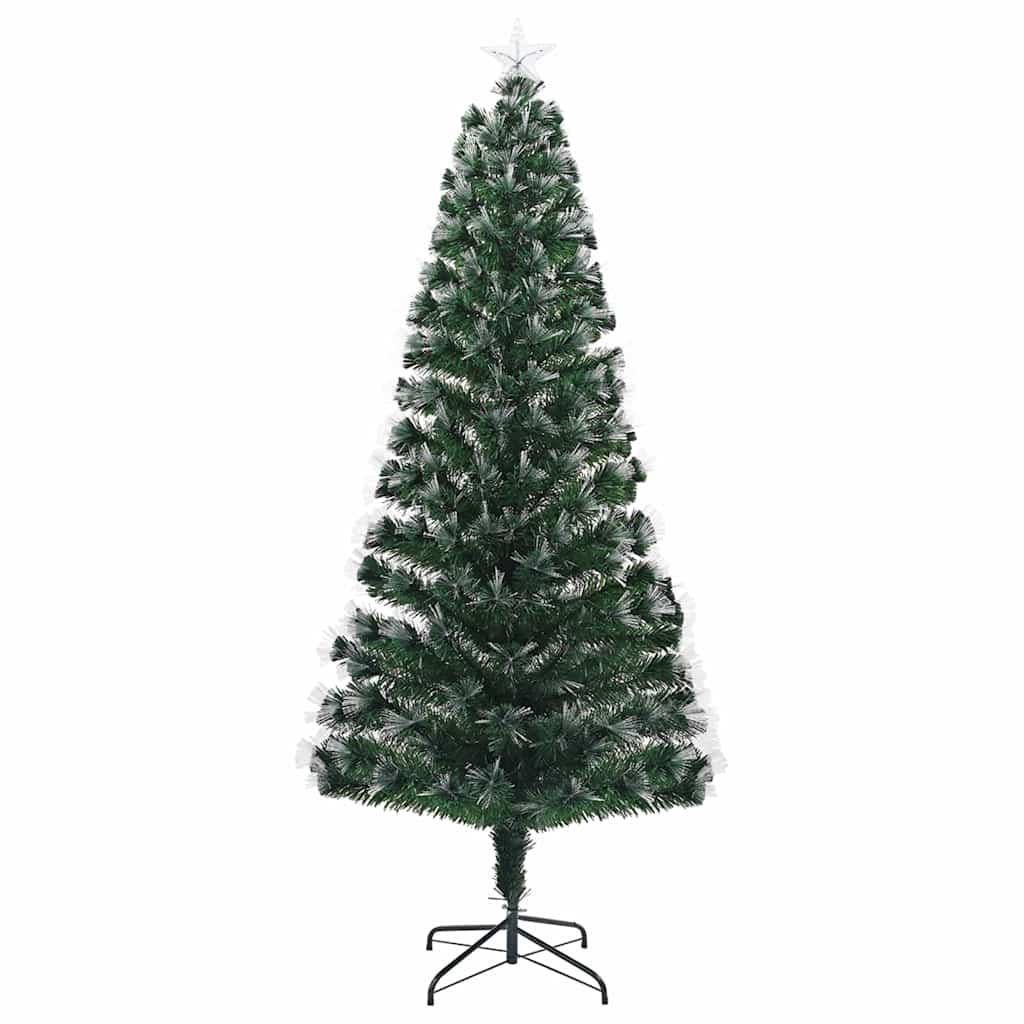 Kunstig juletre med dekorative strenglys grønn 240 cm PVC