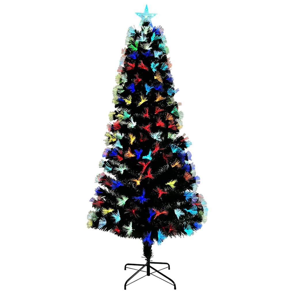 Kunstig juletre med dekorative strenglys grønn 240 cm PVC