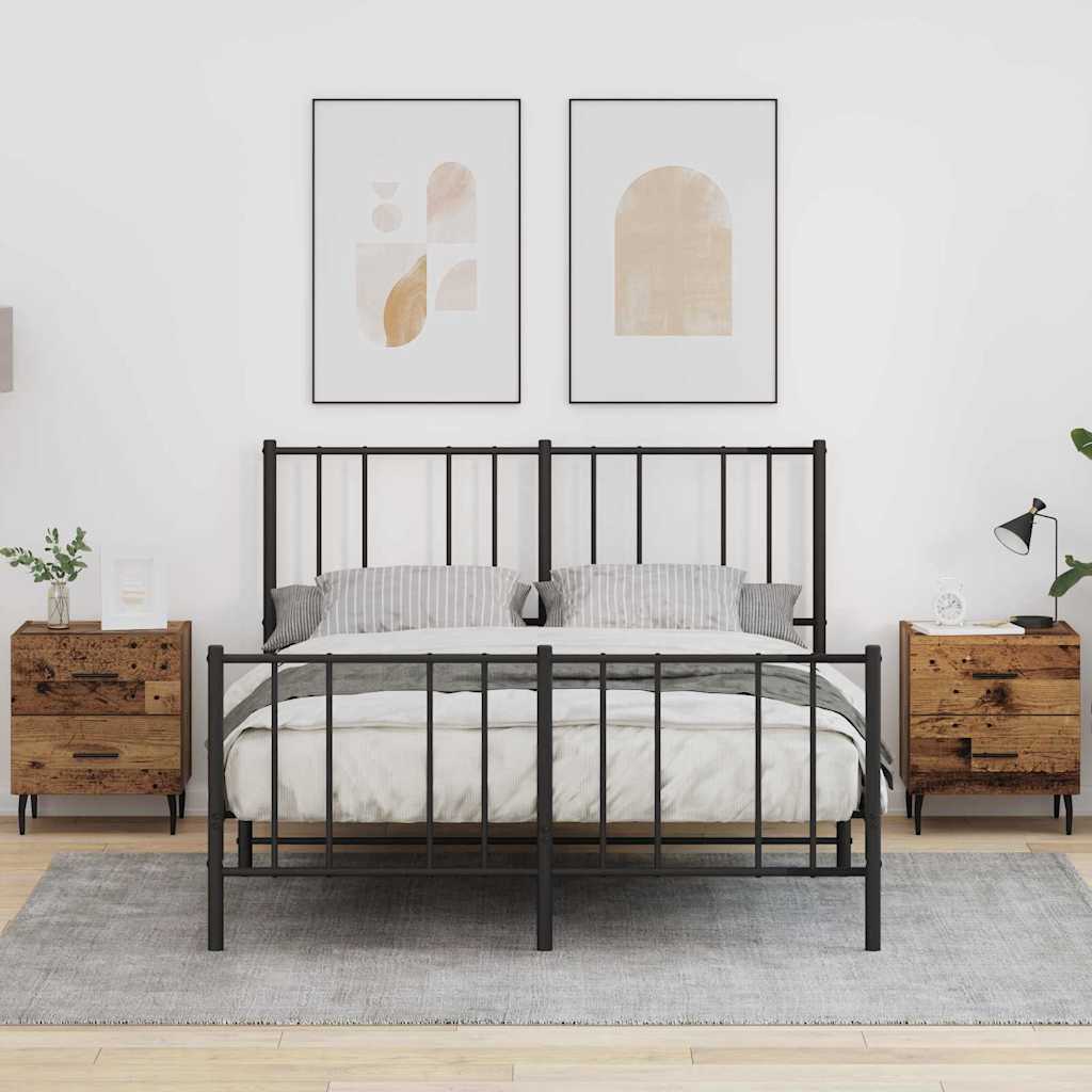 Nattbordskap 2 pcs Gammelt tre 40 x 35 x 47.5 cm Konstruert tre