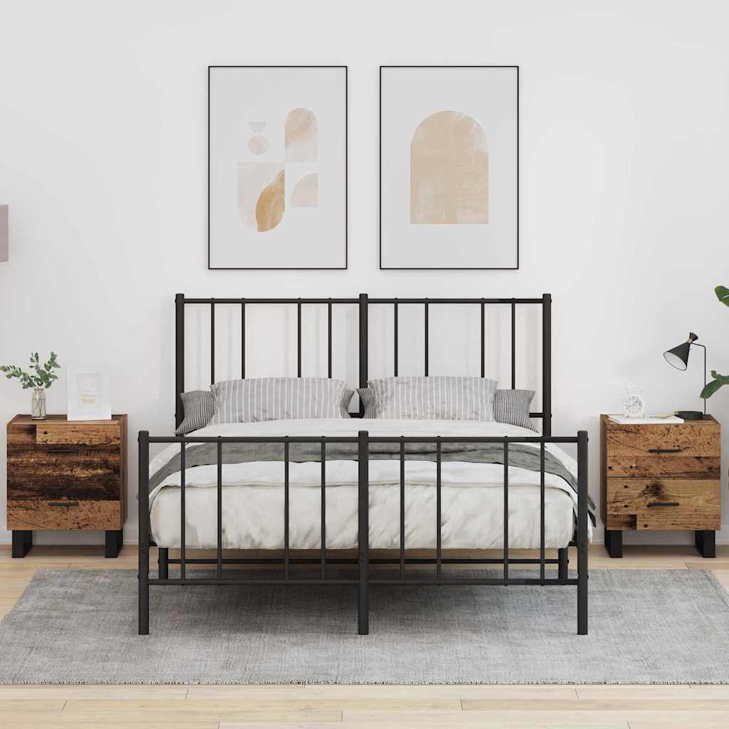 Nattbordskap 2 pcs Gammelt tre 40 x 35 x 47.5 cm Konstruert tre