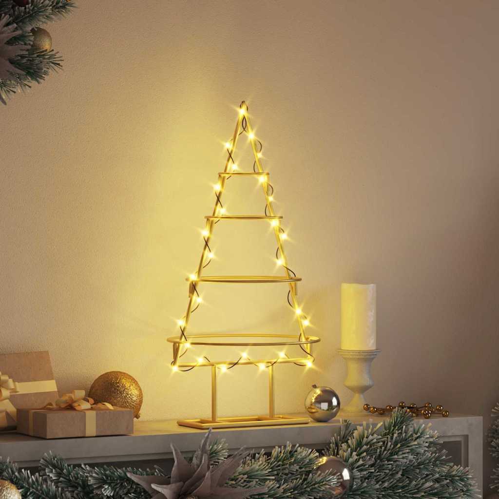 Metall juletre med stativ Gull 60 cm Pulverlakkert stål