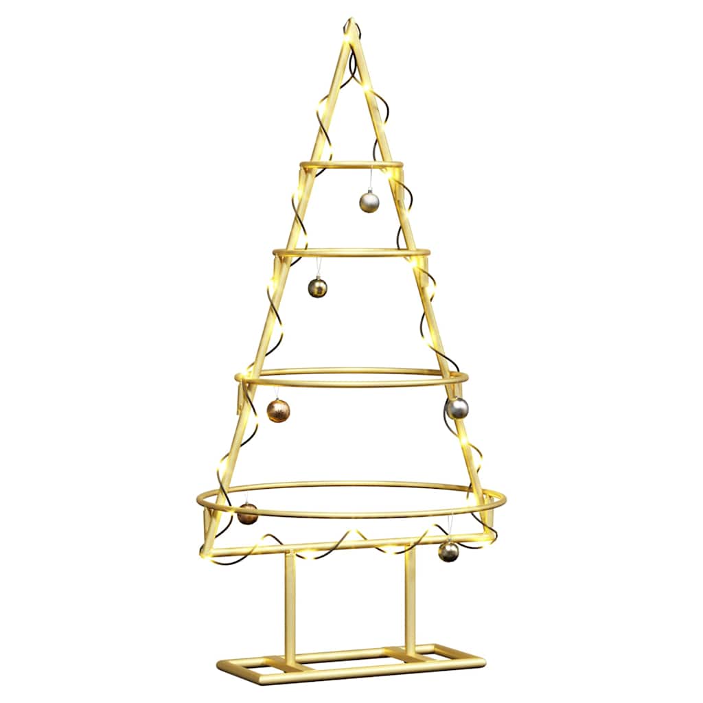 Metall juletre med stativ Gull 60 cm Pulverlakkert stål